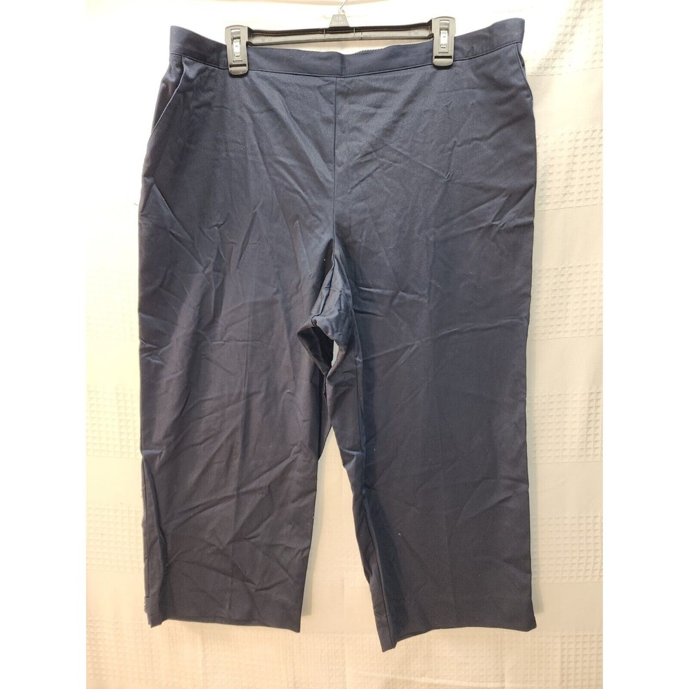 Alfred Dunner Pants Womens 20 Blue Pull On Elastic Waist High Rise Capri 0104